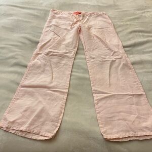 Vintage Rare early 2000s Juicy Couture Light Pink Linen Pants size petite